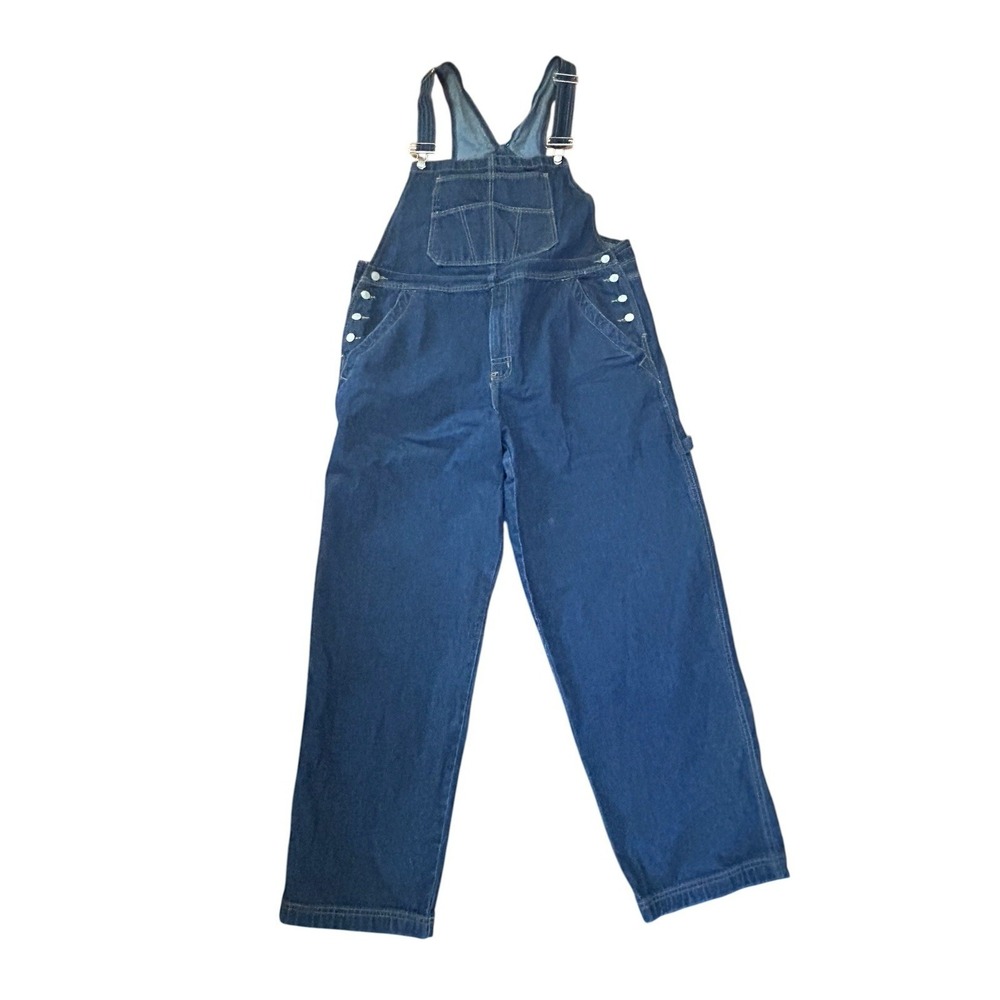 Faded Glory Men's XL Blue Denim Overalls 100% Cotton Utility Workwear Carpenter